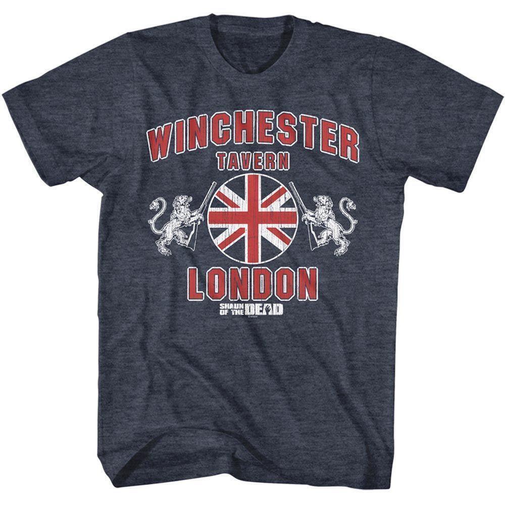 Shaun Of The Dead Winchester London Navy Heather Adult T Shirt